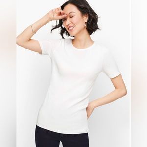 Talbots 100% pima cotton white tee NWOT